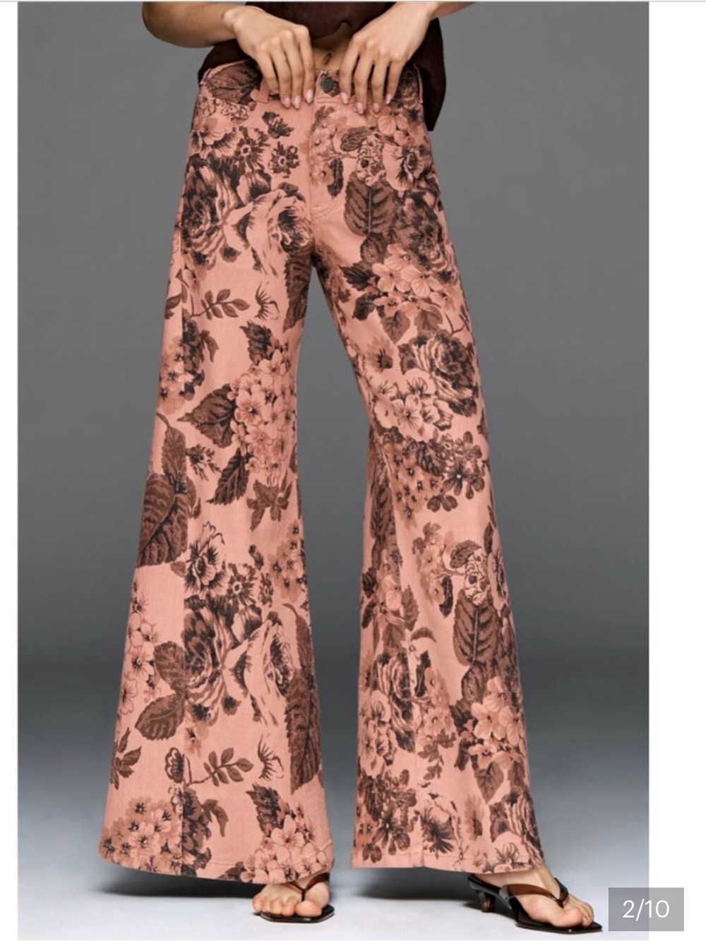 NWT ANTHROPOLOGIE ADI PINK FLORAL LINEN BLEND PANTS. SIZE 30. - Picture 11 of 12